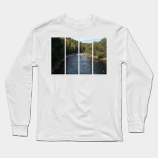 View from the bridge on the Sola river in Wegierska Gorka (Bulwar). Autumn sunny day. Long Sleeve T-Shirt